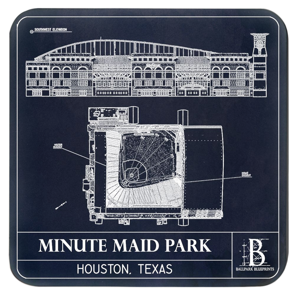 Houston Sports Collection Coasters (Set of 4) Ballpark Blueprints