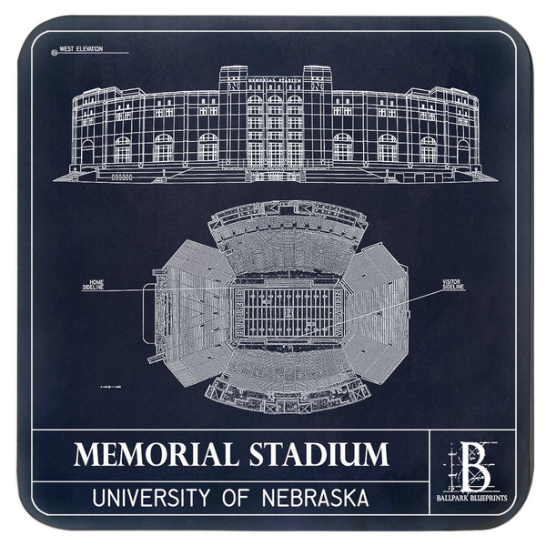 Nebraska Memorial Stadium Coasters (Set of 4)