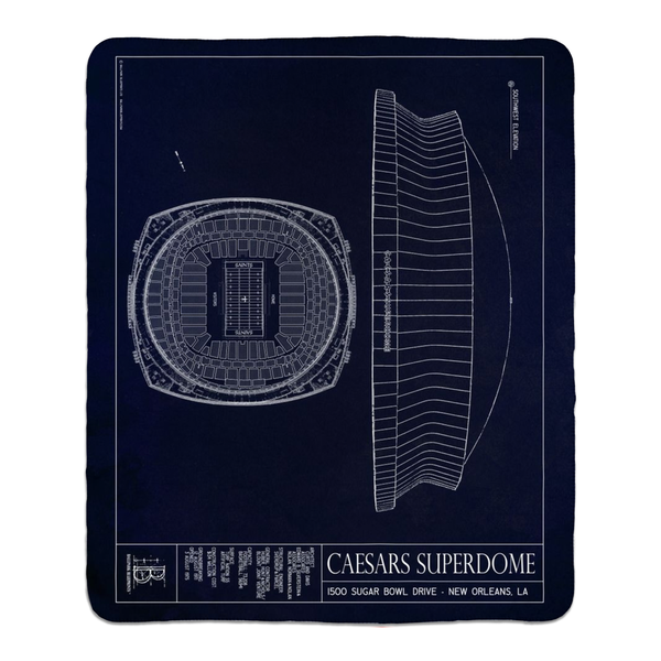 Caesars Superdome Fleece Sherpa Blankets