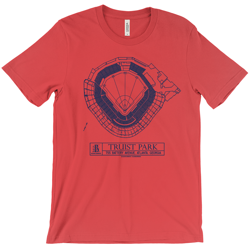 Atlanta Braves - Truist Park (Red) Team Colors T-Shirt – Ballpark Blueprints