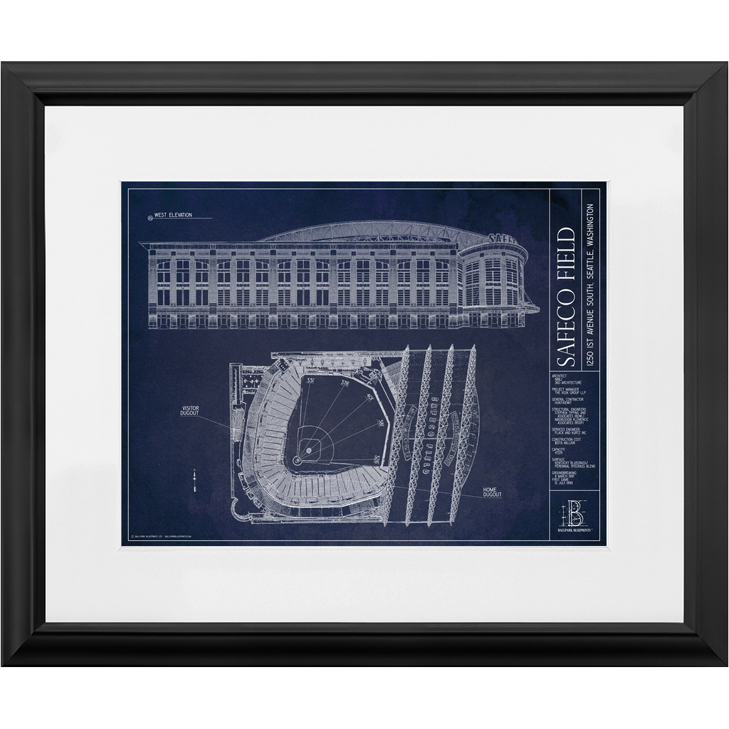 Seattle Mariners - Safeco Field Vintage Seating Chart Baseball Team Color  Print Wall Art