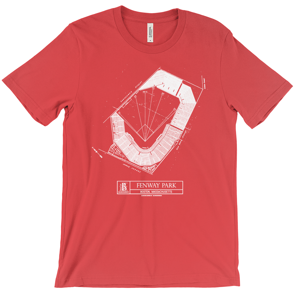 Boston Red Sox - Fenway Park (Red) Team Colors T-Shirt – Ballpark Blueprints