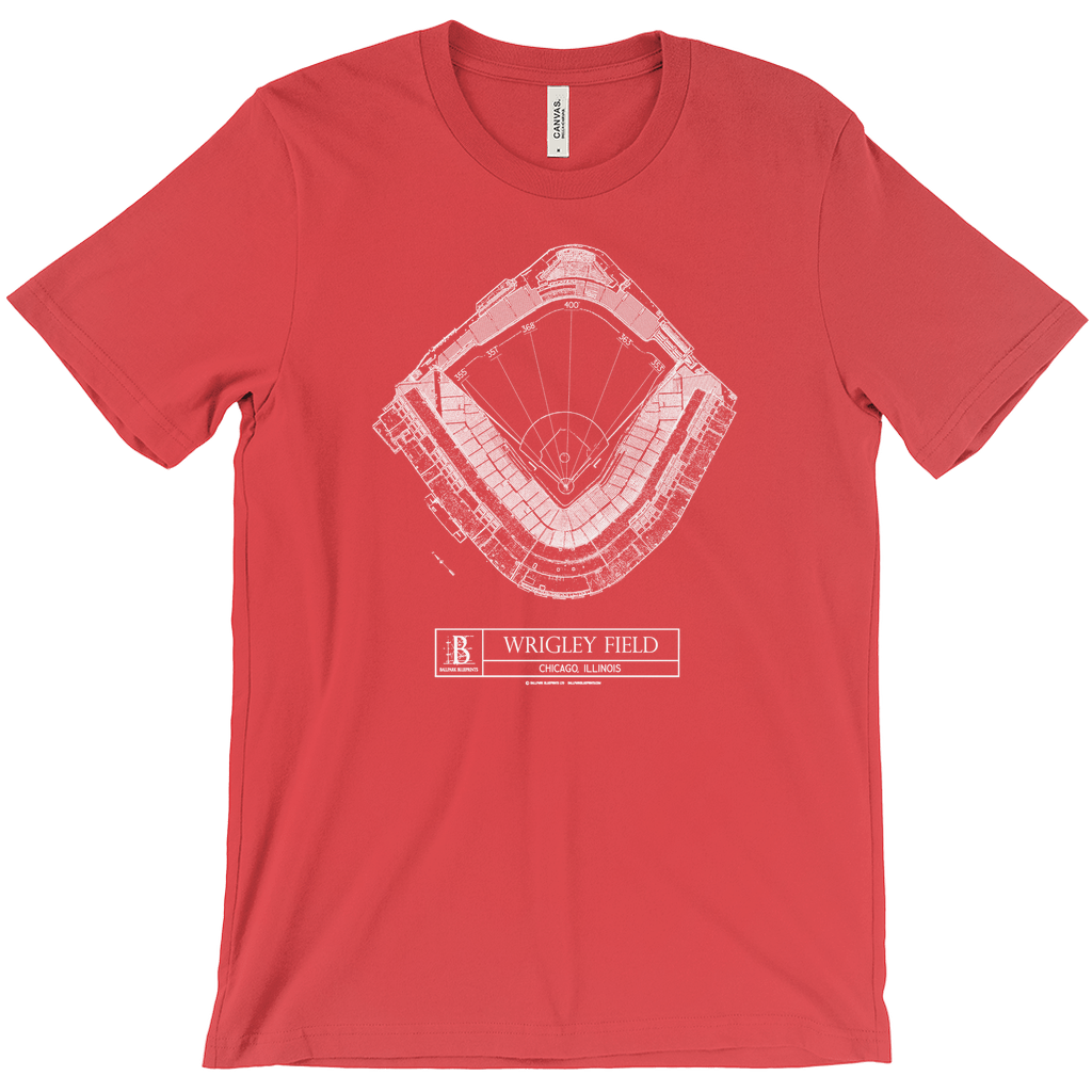 Chicago Cubs Wrigley Field (Red) Team Colors T-Shirts – Ballpark
