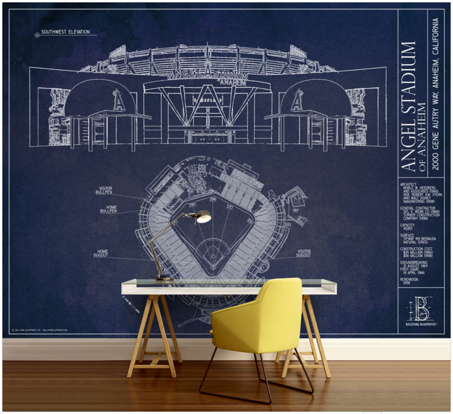 Atlanta Braves Baseball Stadium Wall Mural