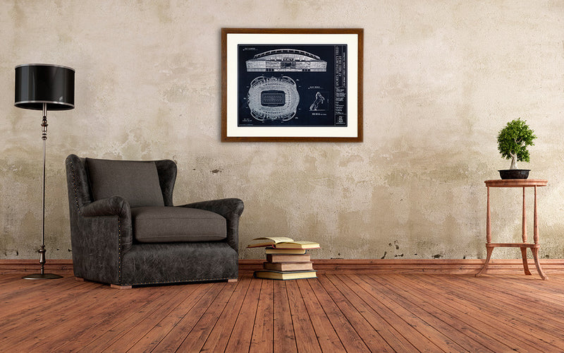 This Ballpark Blueprint of Sports Authority Field, home of the Denver Great is great way to capture the Mile High pride in your living room.