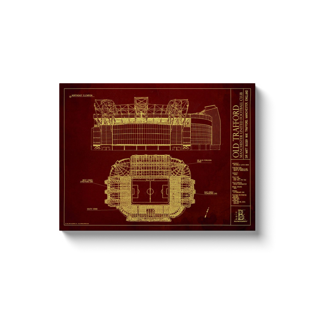 Manchester United Old Trafford Team Colors 18x24" Canvas