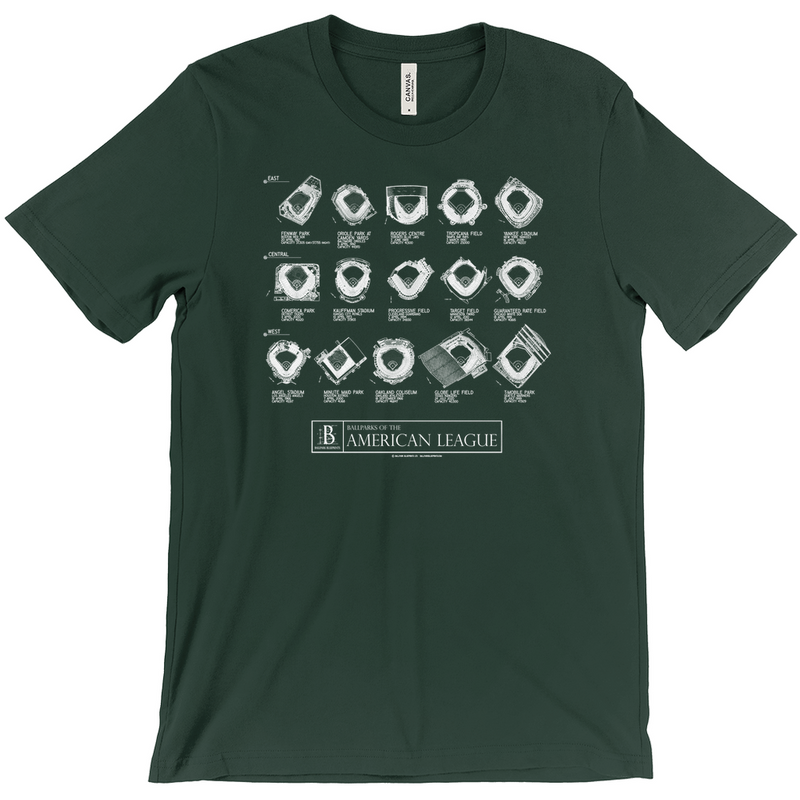 Ballparks of the American League Unisex T-Shirts - Updated 2023