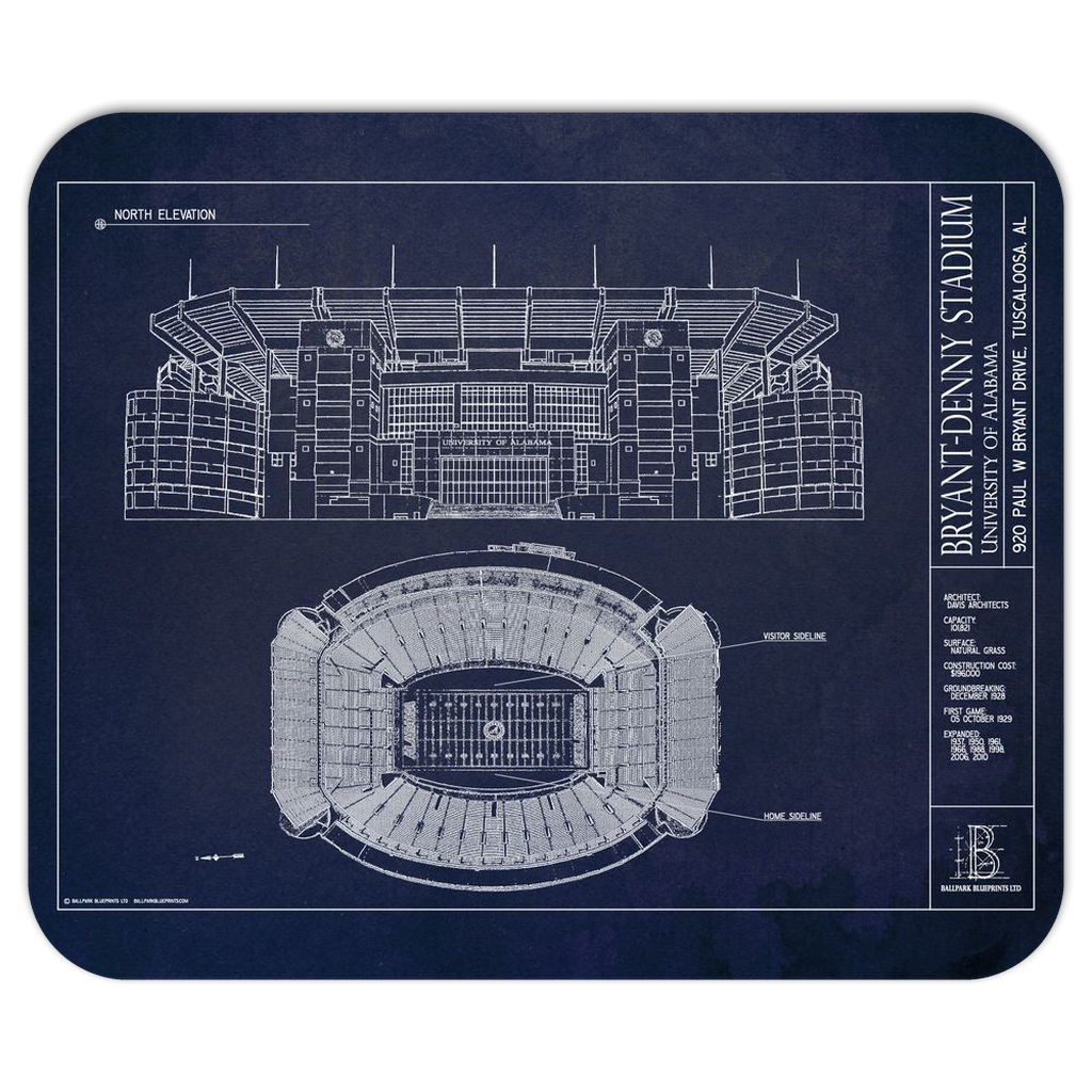 Bryant-Denny Stadium Mousepads – Ballpark Blueprints