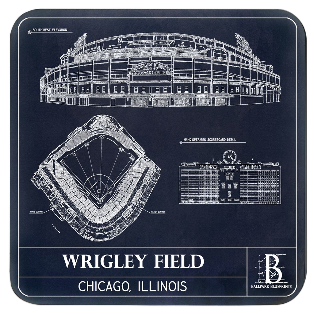 Wrigley Field Coasters (Set of 4) – Ballpark Blueprints