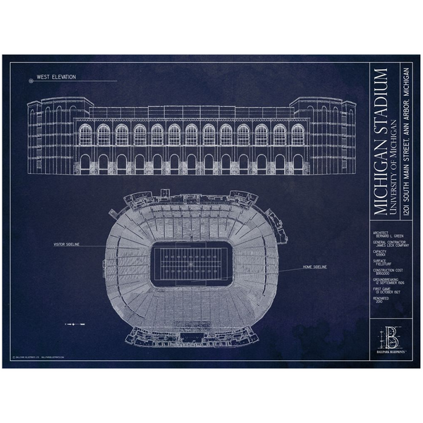 Michigan Stadium 36x48" Unframed Print