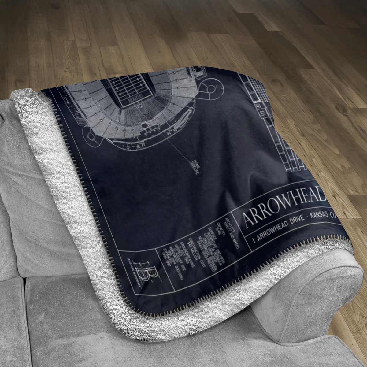 Arrowhead Stadium Fleece Sherpa Blankets — lifestyle hero