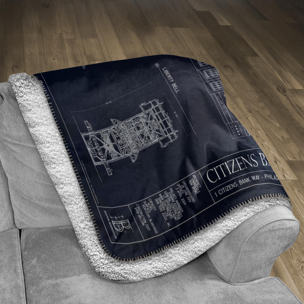 Citizens Bank Park Fleece Sherpa Blanket — lifestyle hero