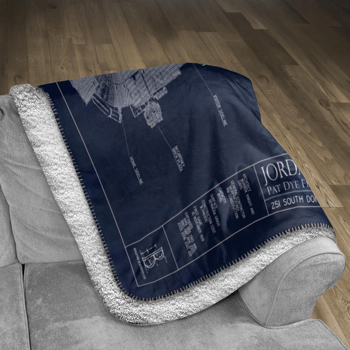 Jordan-Hare Stadium Fleece Sherpa Blanket — lifestyle hero