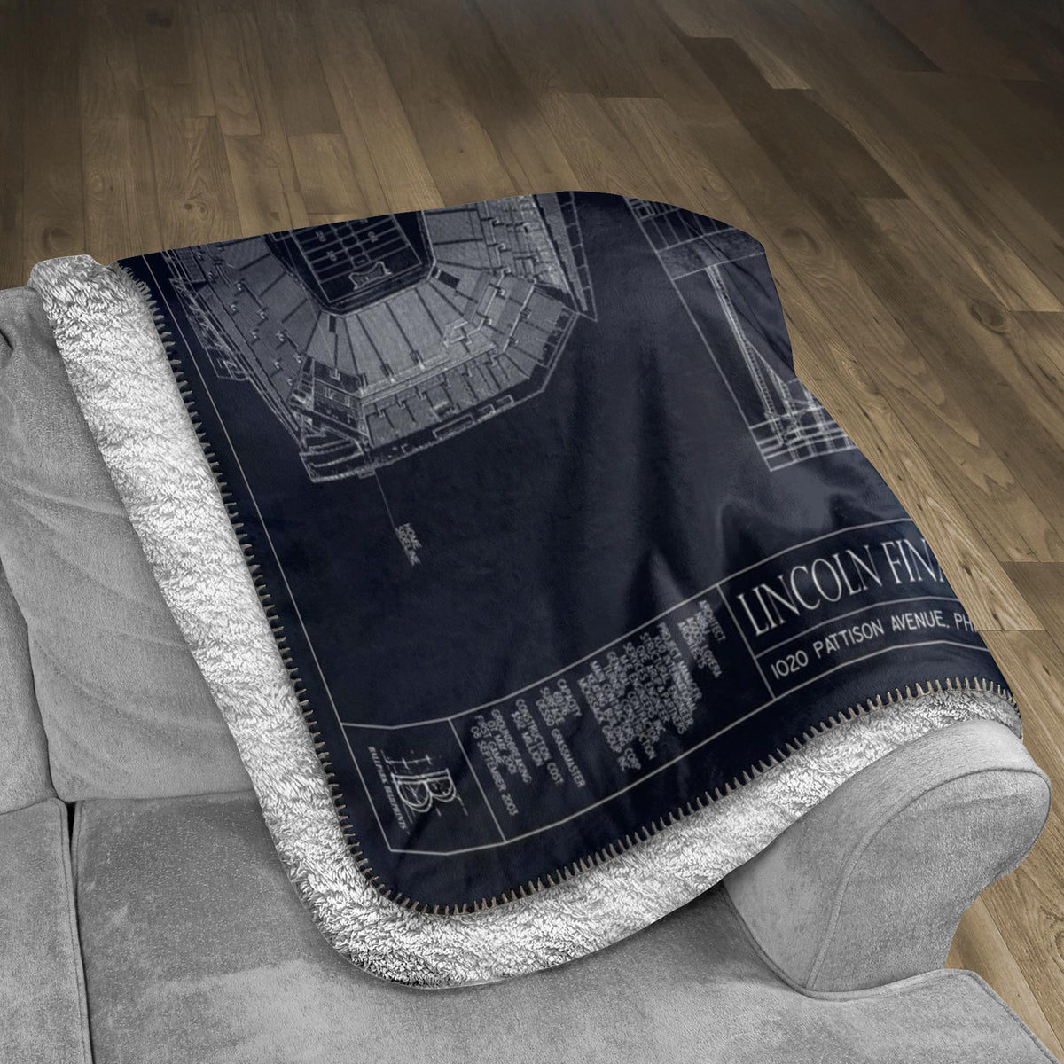 Lincoln Financial Field Fleece Sherpa Blanket — lifestyle hero