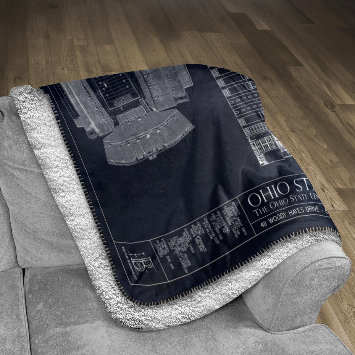 Ohio Stadium Fleece Sherpa Blankets — lifestyle hero