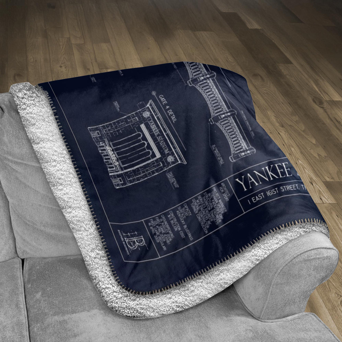 Yankee Stadium Fleece Sherpa Blanket — lifestyle hero