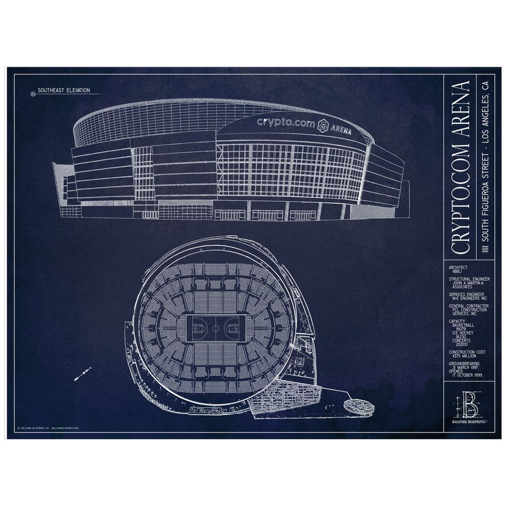 Crypto.com Arena - LA Lakers, Clippers, LA Sparks, LA Kings – Ballpark  Blueprints