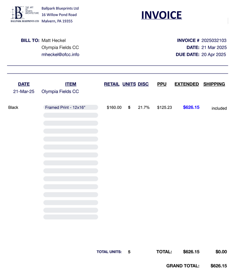 Olympia Fields - Invoice 2025032103