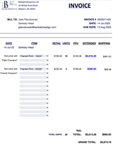 Sankaty Head invoices as of July 14, 2025