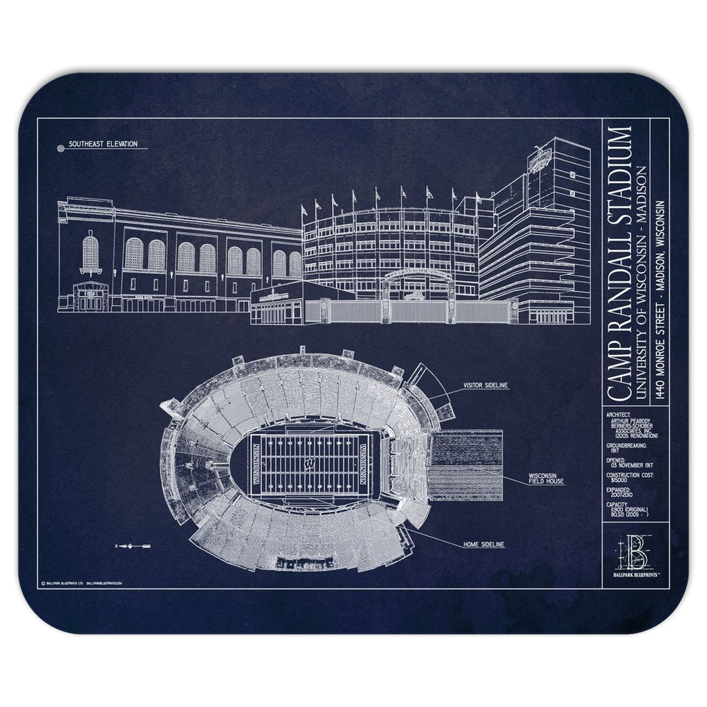 Camp Randall Stadium Mousepads – Ballpark Blueprints