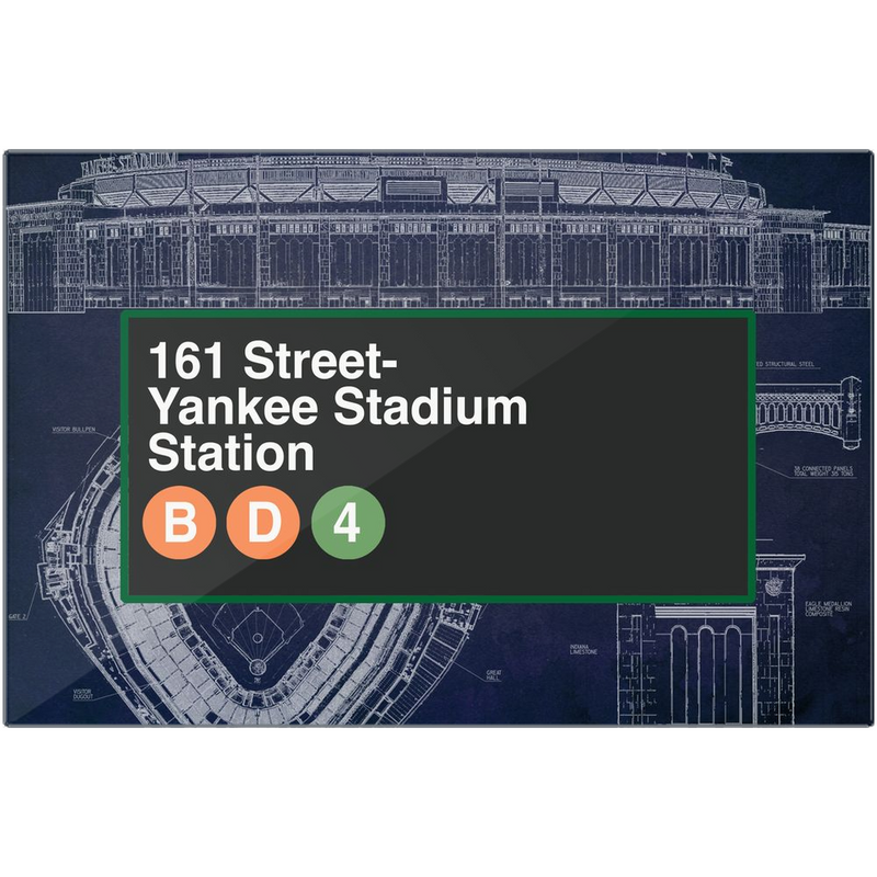 Yankee Stadium Subway Sign 8x12" Metal Prints