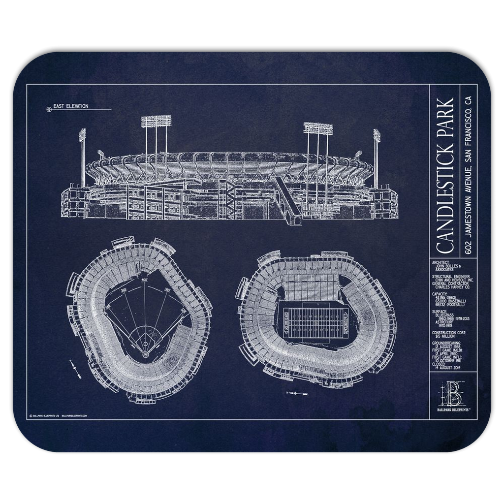 Candlestick Park Mousepads – Ballpark Blueprints