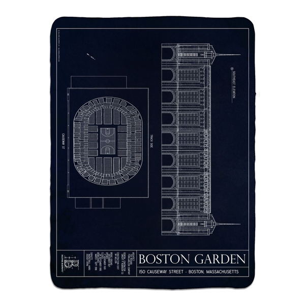 Boston Garden Fleece Sherpa Blankets