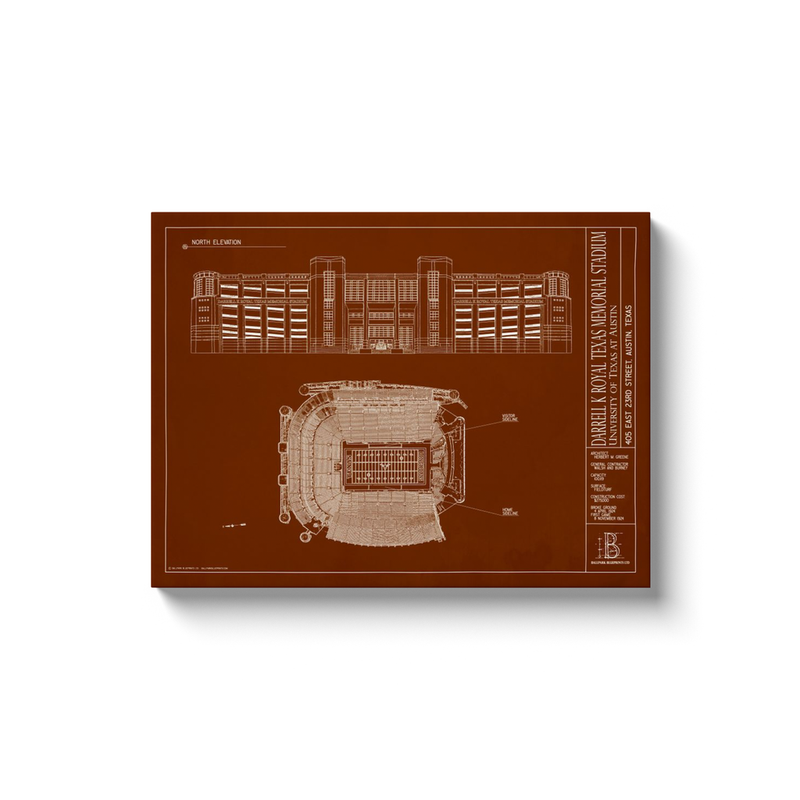 Texas Longhorns - DKR Texas Memorial Stadium - Team Colors - 18x24" Canvas