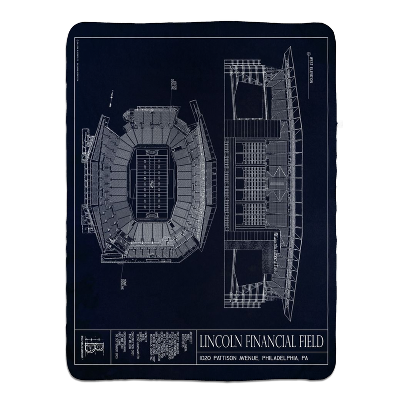 Lincoln Financial Field Fleece Sherpa Blanket