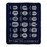 Stadiums of the Big Ten Fleece Sherpa Blanket