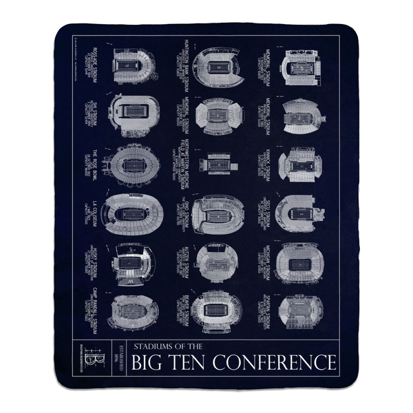 Stadiums of the Big Ten Fleece Sherpa Blanket