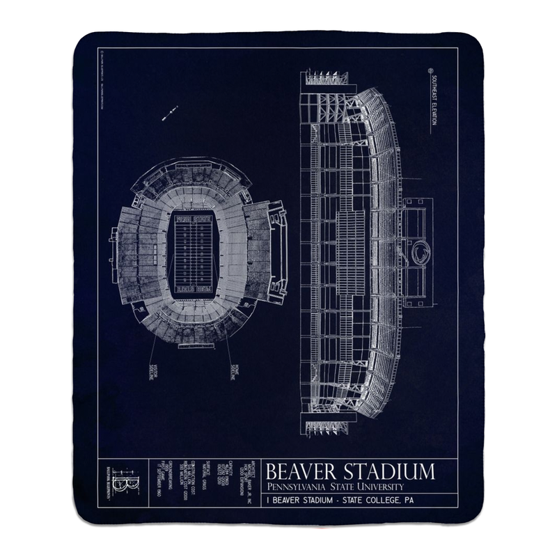 Beaver Stadium Fleece Sherpa Blanket