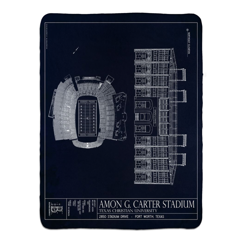 Amon Carter Stadium TCU Fleece Sherpa Blanket