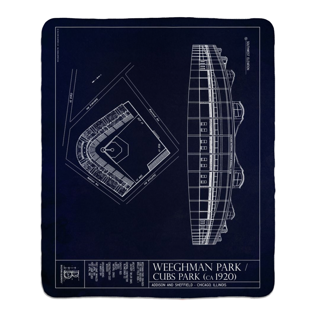 Old Wrigley Field Weeghman Park Fleece Sherpa Blankets – Ballpark 