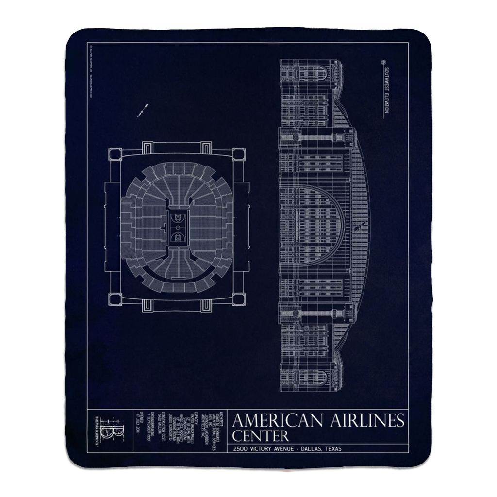 American Airlines Center Fleece Sherpa Blankets Ballpark Blueprints