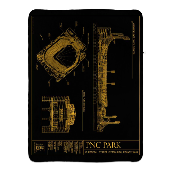 PNC Park Team Colors Fleece Sherpa Blankets