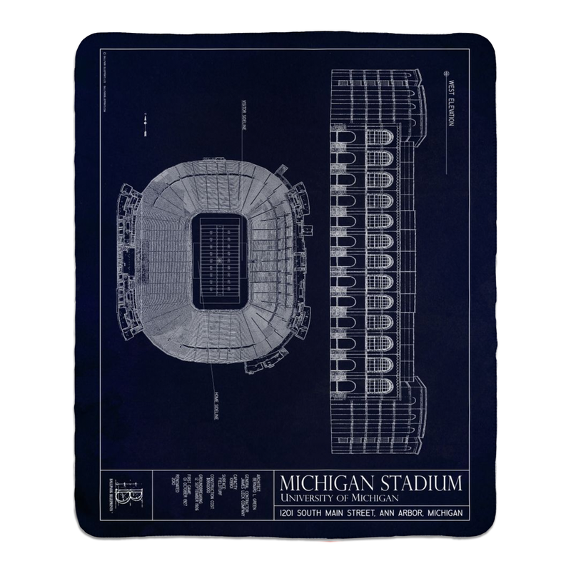 Michigan Stadium Fleece Sherpa Blanket