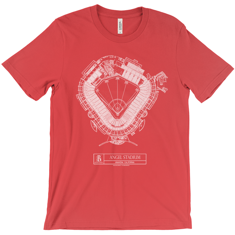 LA Angels - Angel Stadium (Red) Team Colors T-shirt – Ballpark