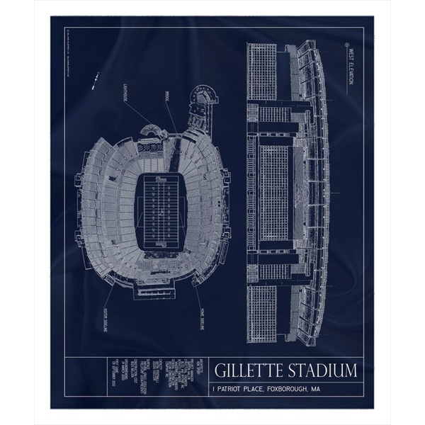 Gillette Stadium Fleece Sherpa Blanket