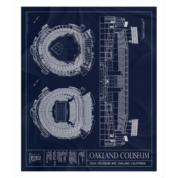 Oakland Coliseum Fleece Sherpa Blanket