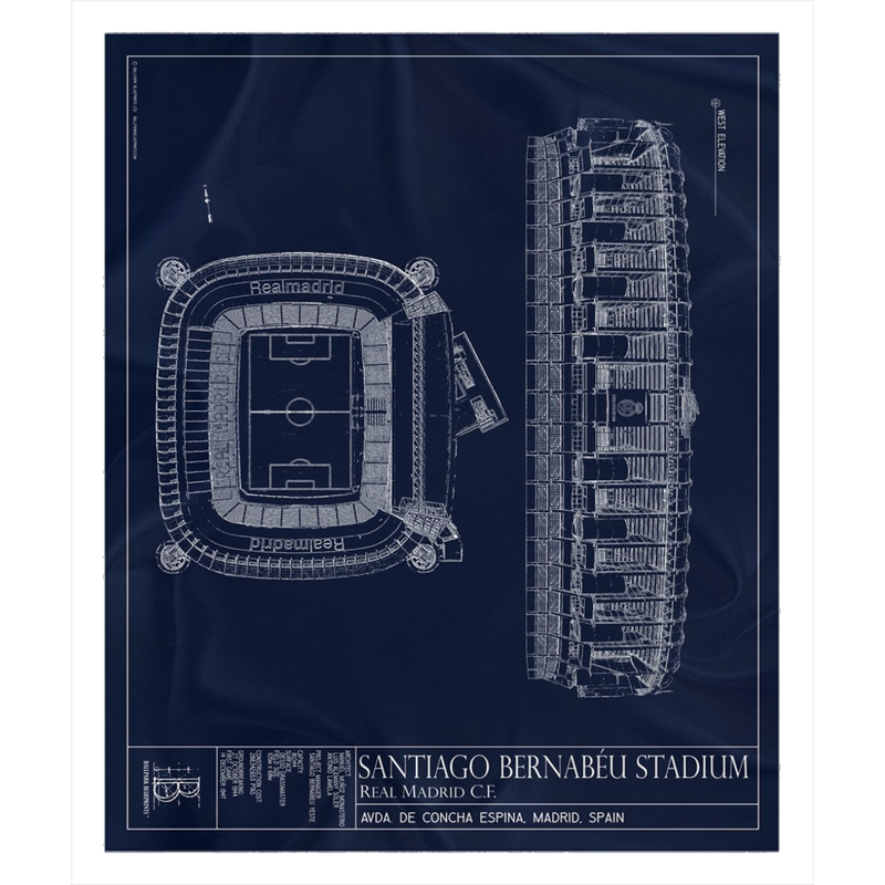 Santiago Bernabéu Stadium Fleece Sherpa Blankets