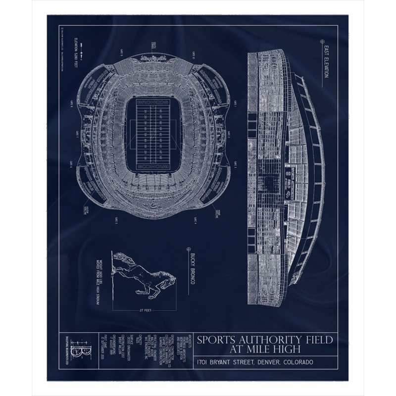 Sports Authority Field at Mile High Fleece Sherpa Blanket