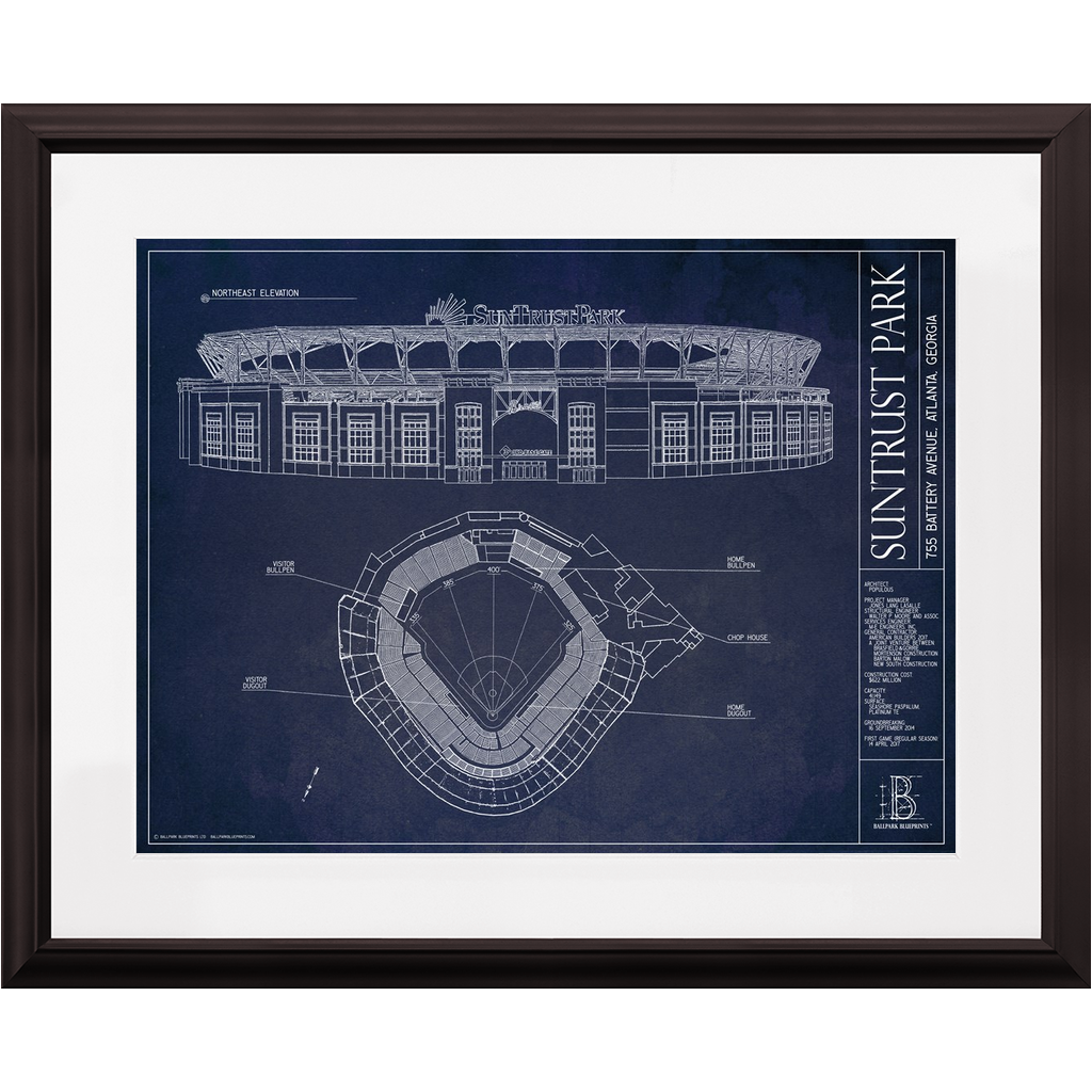 Atlanta Braves SunTrust Park 11 x 17 Minimalist Art Poster