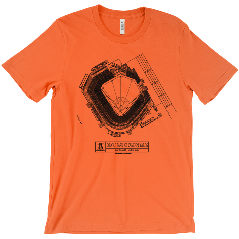 Baltimore Orioles - Camden Yards (Orange) Team Colors T-Shirt – Ballpark  Blueprints