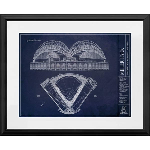 Milwaukee Brewers - Miller Park - Team Colors - 18x24 Canvas – Ballpark  Blueprints