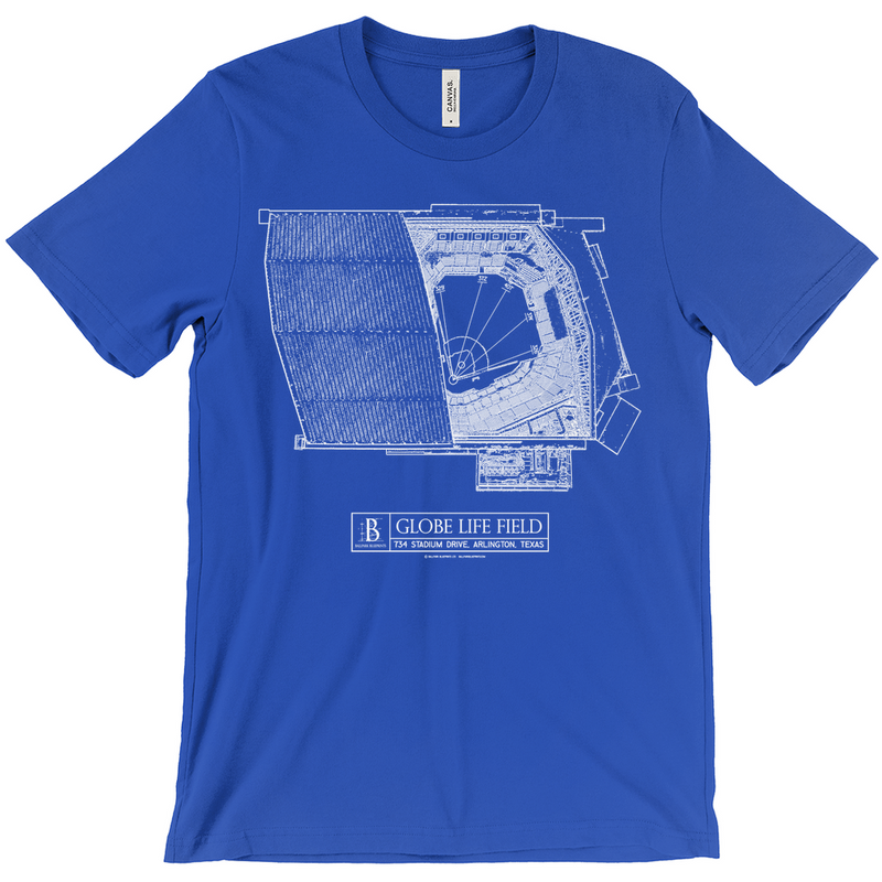 Texas Rangers - Globe Life Field (Blue) Team Colors T-shirt