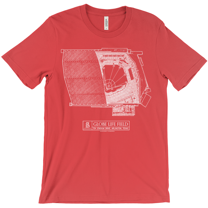 Texas Rangers - Globe Life Field (Red) Team Colors T-shirt