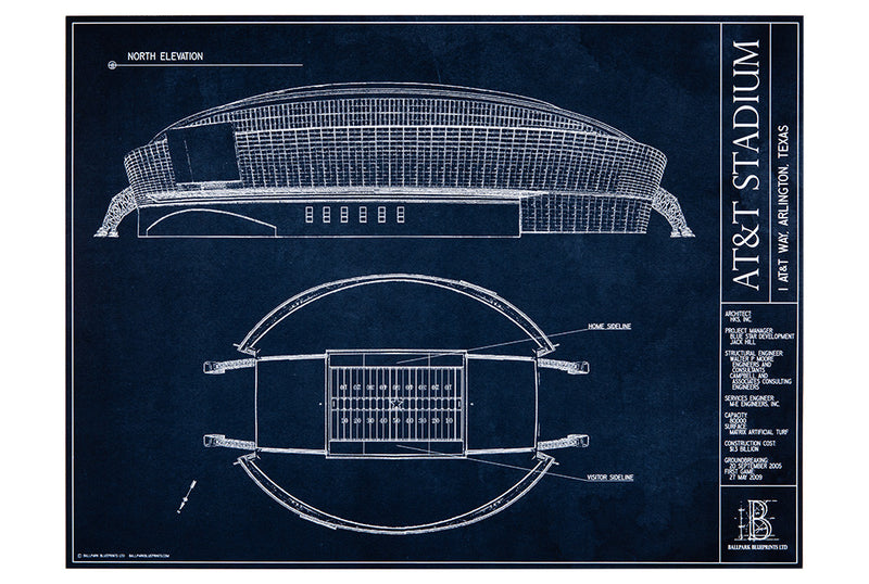 Give this unframed Dallas Cowboys stadium blueprint as a gift to the man in your life. 