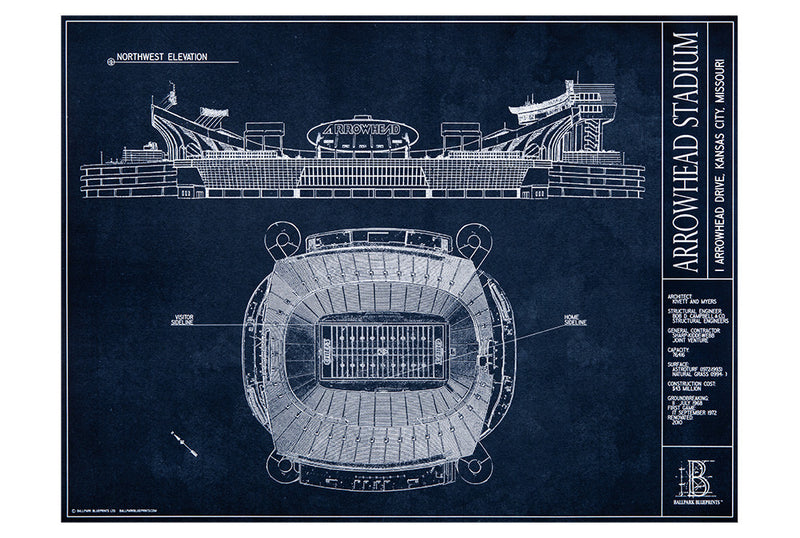 Arrowhead Stadium | Kansas City Chiefs Fan Gifts – Ballpark Blueprints