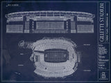 Our unframed Gillette Stadium blueprint is a unique gift for any New England Patriots fan.
